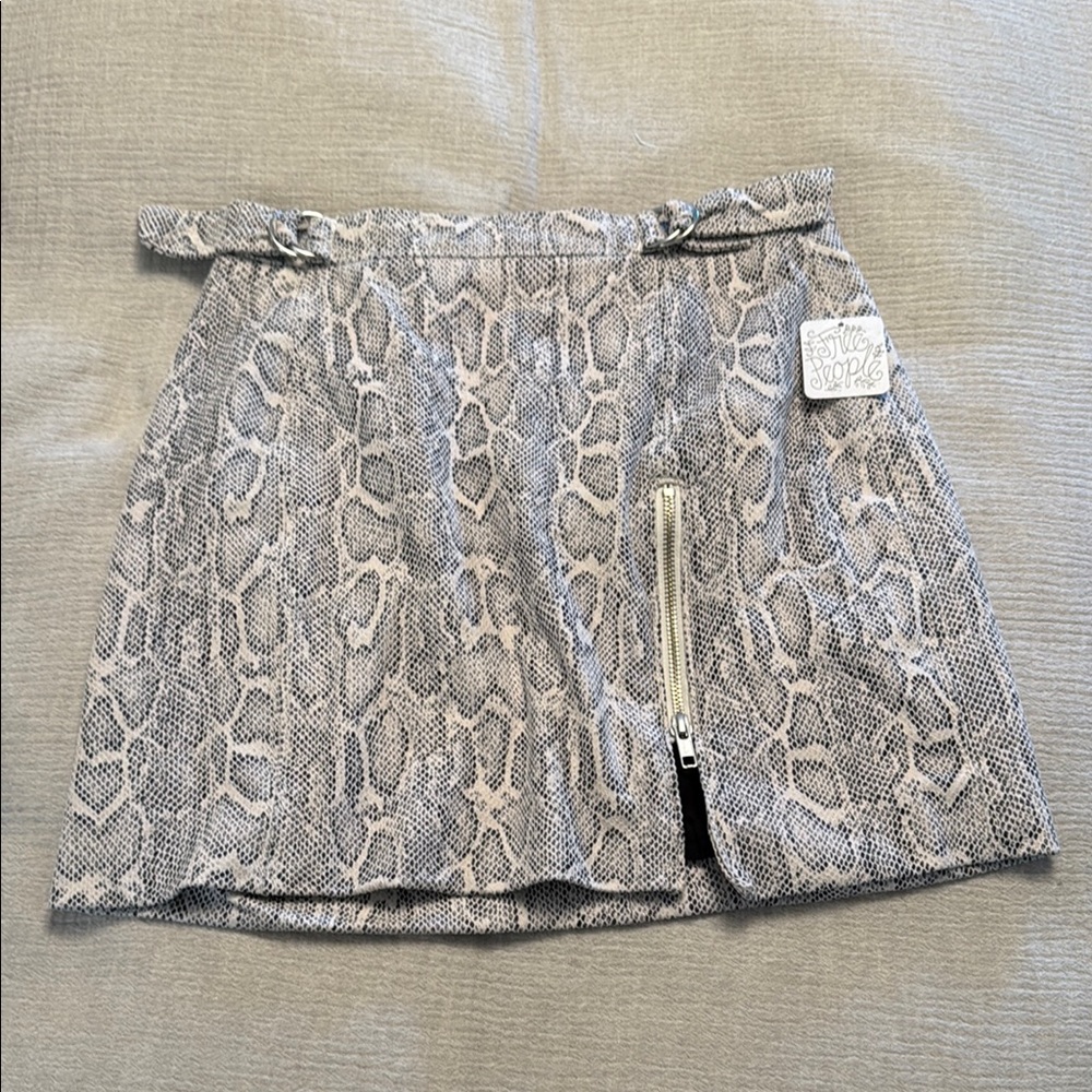 NWT Free People Chic Snake Print Mini Skirt